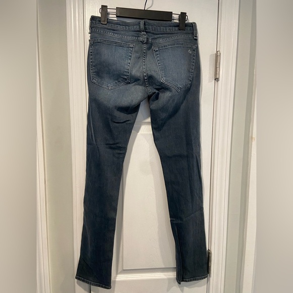 Rag & Bone Size 25 Blue Gray Cotton Stretch Low Rise Straight Leg Denim Jeans - Picture 4 of 11